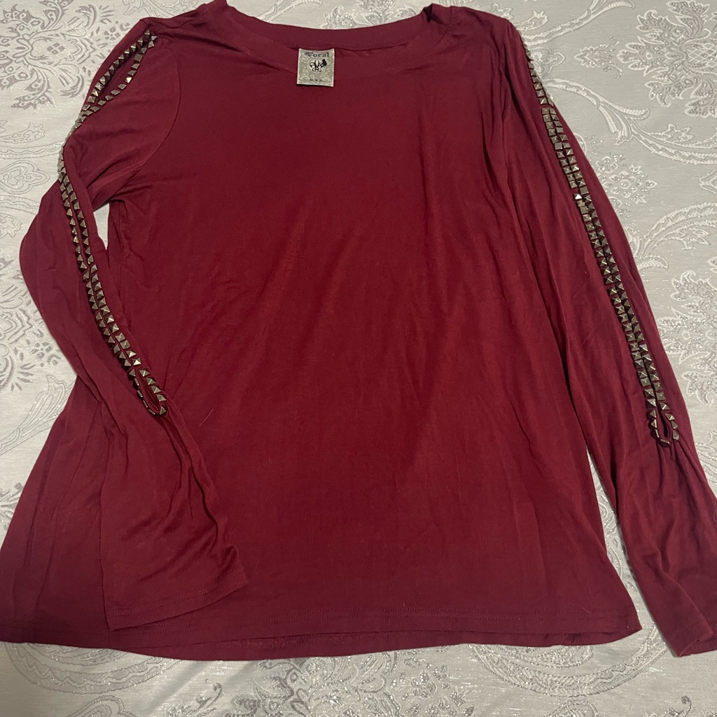 Vocal Women's Burgundy Long Sleeve Top Nwot 3x